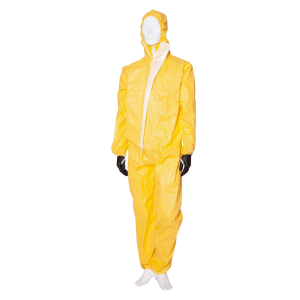 Yellow chemical coverall...